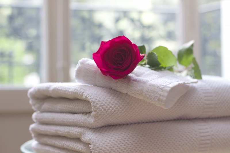 chambre-hote-CLAVIERS-min_towel_rose_clean_care_salon_spa_white_bath-731641